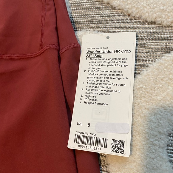 Lululemon New Size 8 Wunder Under crop leggings. Check out all my Lulu! - Picture 2 of 2